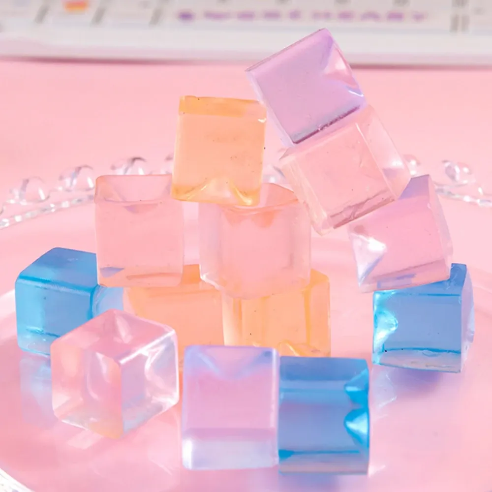 Cube de glace anti-stress souple, vue rapprochée