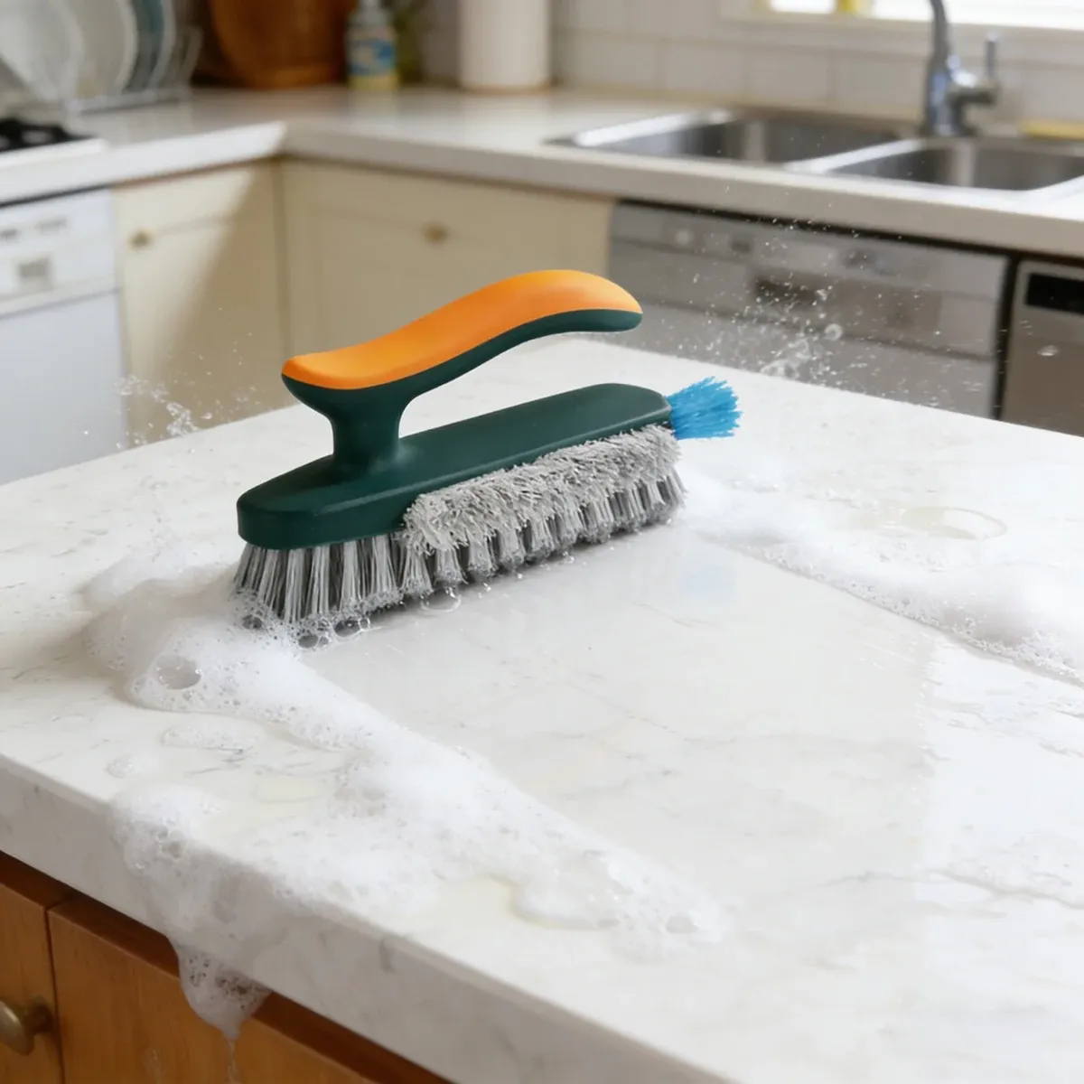 Brosse et raclette 4 en 1 pour le nettoyage des interstices