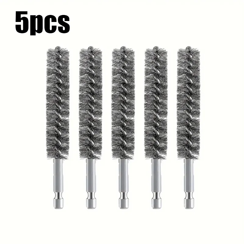 5 brosses métalliques hexagonales en acier inoxydable pour perceuse électrique 8
