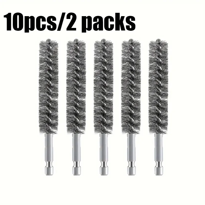 5 brosses métalliques hexagonales en acier inoxydable pour perceuse électrique 7