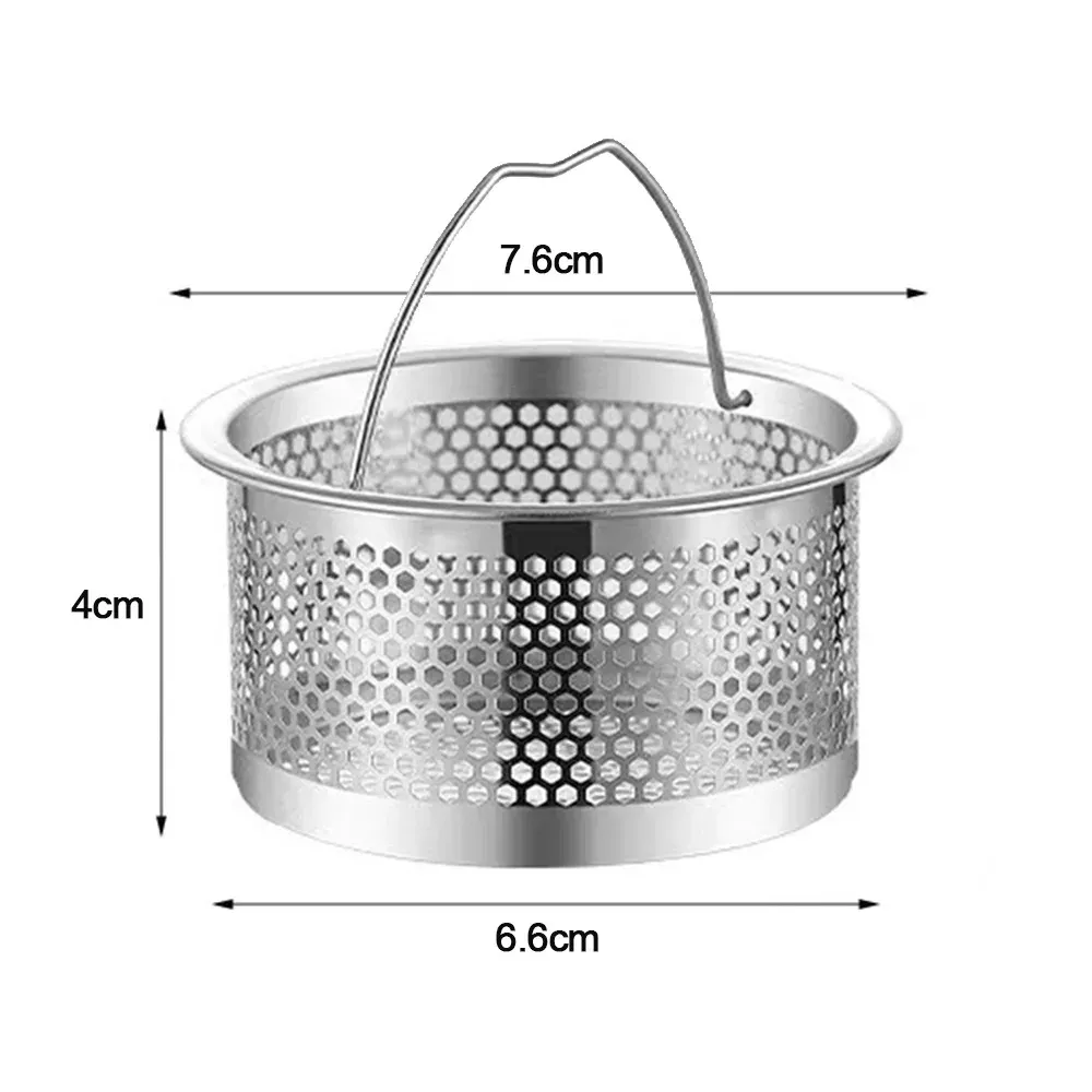 Crépine d'évier en acier inoxydable à collecteur de cheveux rond, filtre à déchets de sol anti-blocage 11