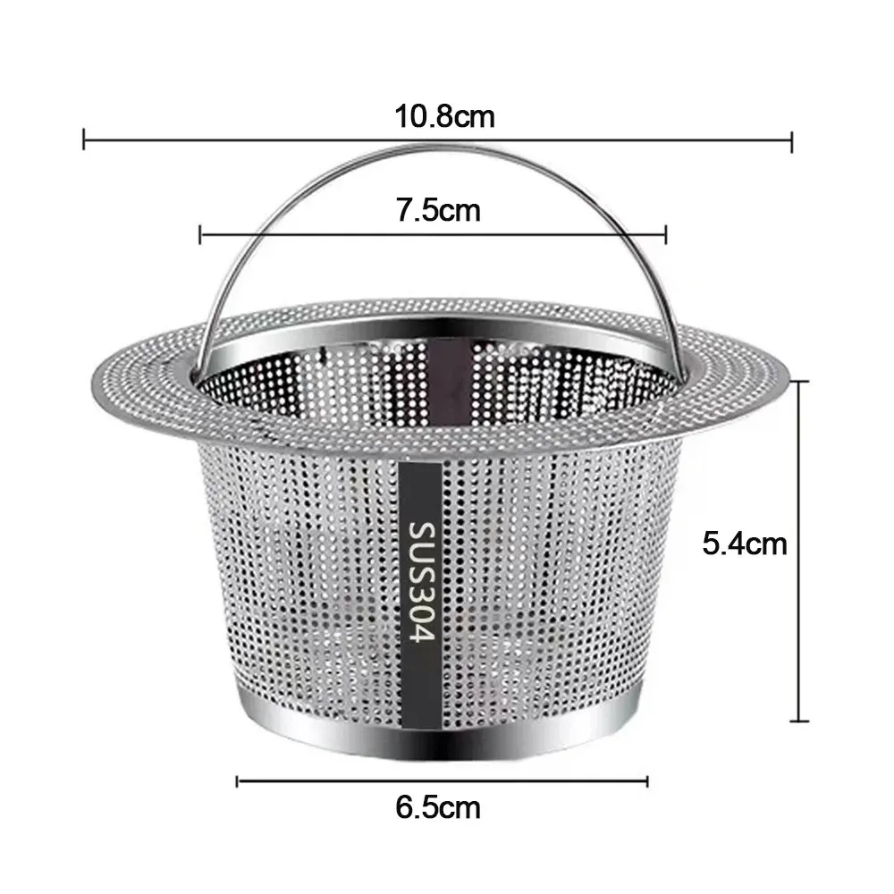 Crépine d'évier en acier inoxydable à collecteur de cheveux rond, filtre à déchets de sol anti-blocage 8