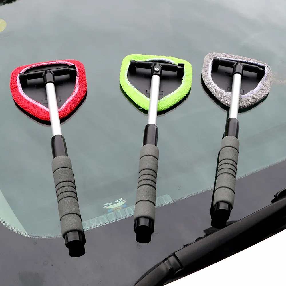 Brosse de nettoyage de pare-brise de voiture télescopique en microfibre