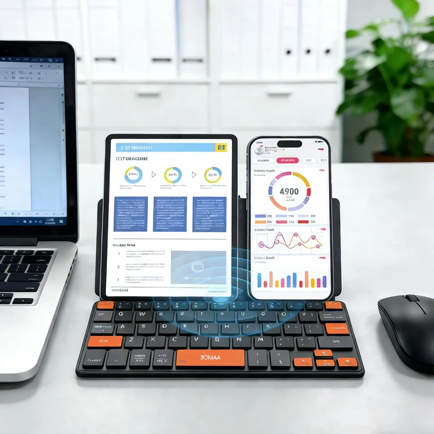 Clavier utilisé en situation de travail nomade