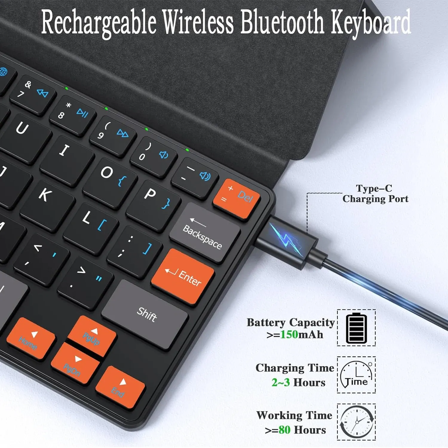 Clavier de voyage portable avec grand pavé tactile