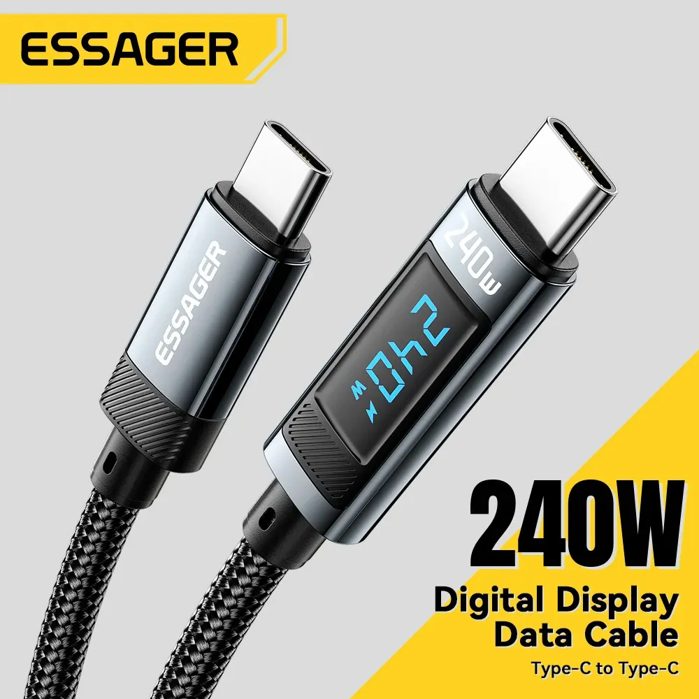 Câble USB Type-C vers USB-C 240 W Essager, PD 3.1, charge rapide 2 m, compatible MacBook Pro, Xiaomi, Samsung et ordinateurs portables