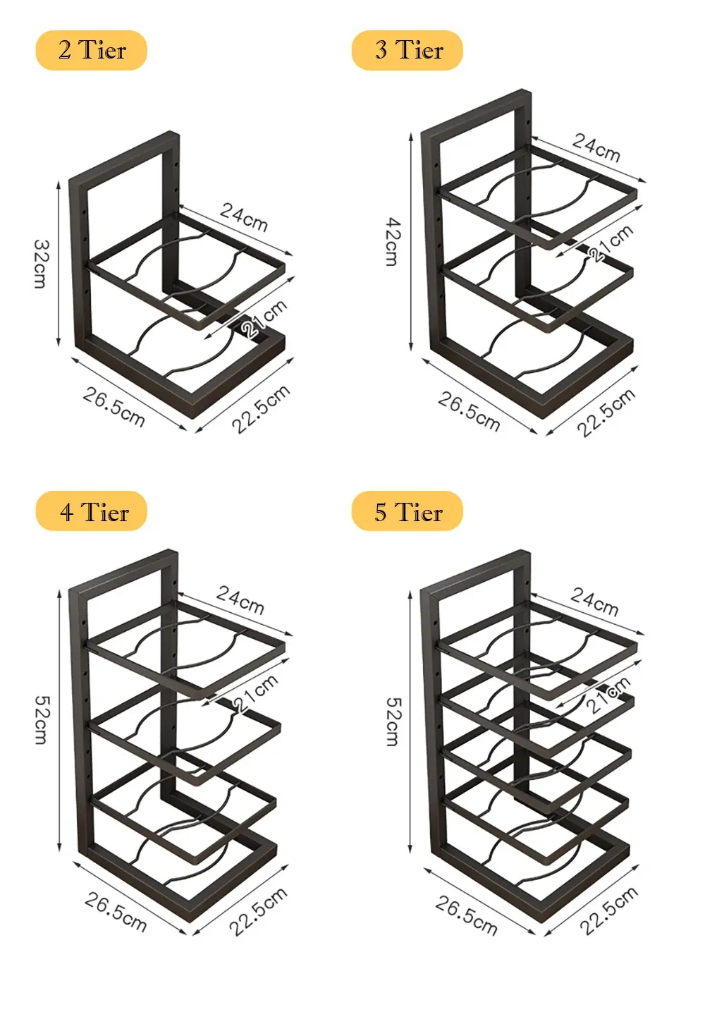Support multicouche pour ustensiles de cuisine