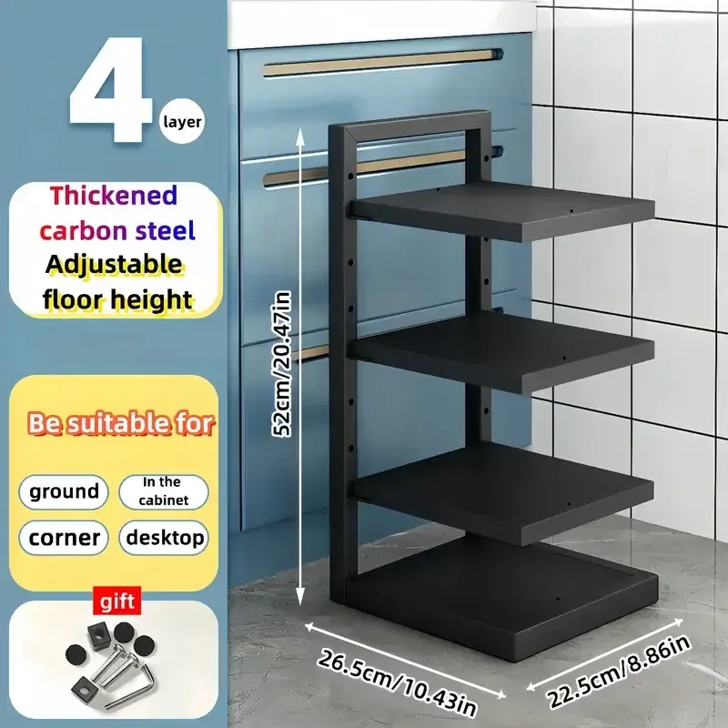 Organisateur réglable en acier inoxydable pour casseroles et poêles, multicouche, pour cuisine 8