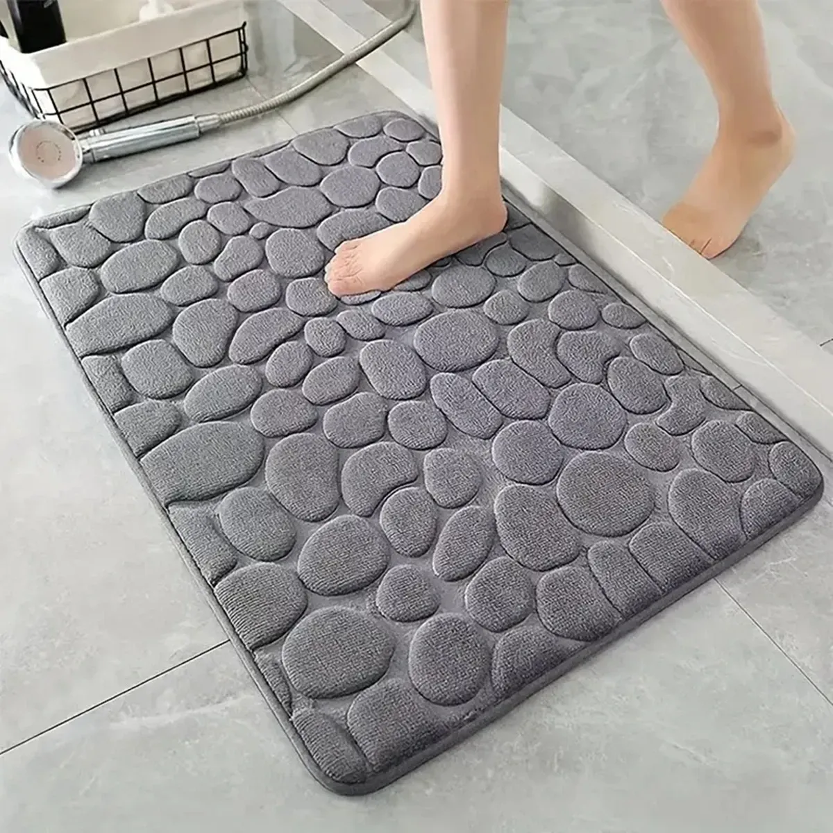 Tapis de bain 3D antidérapant, absorbant, lavable en machine, séchage rapide - Image 1