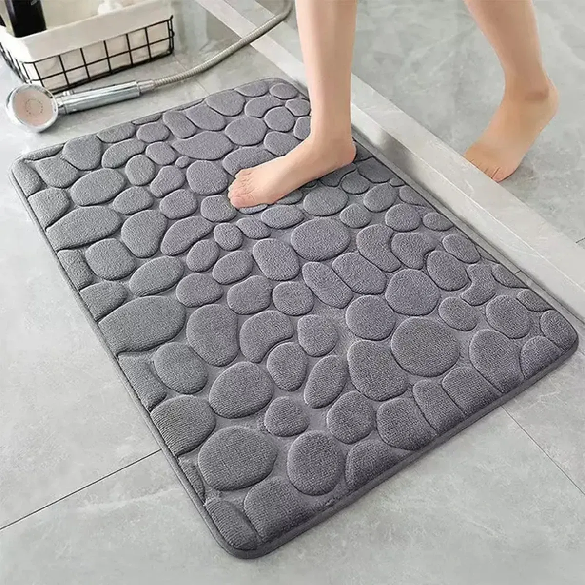 Tapis de bain 3D antidérapant, absorbant, lavable en machine, séchage rapide 8