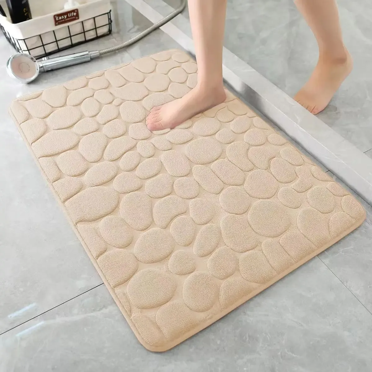 Tapis de bain 3D antidérapant, absorbant, lavable en machine, séchage rapide 9