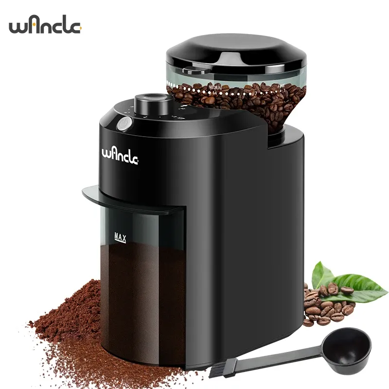 Wancle – Moulin à café électrique réglable à meule conique, 28 réglages de mouture précis, 220 V/120 V 7