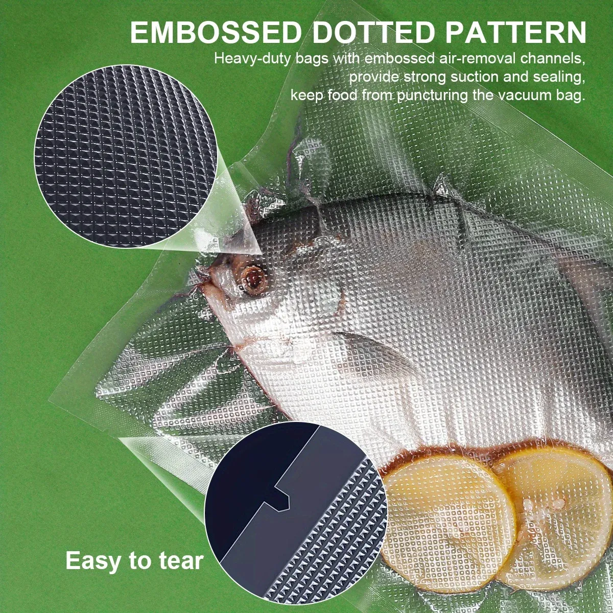 Sacs sous vide pour aliments, sacs pour cuisson sous vide, sacs de conservation pour cuisine, rouleau d'emballage sous vide, 1500 cm 5