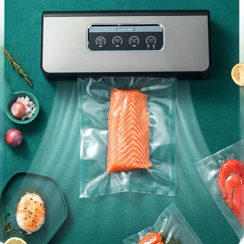 Mise en situation des sacs sous vide en cuisine