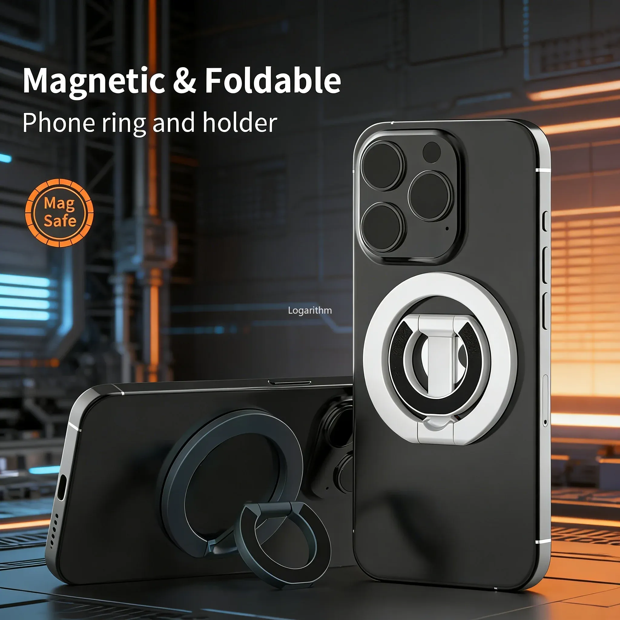 Support magnétique rotatif 360° pliable à double face pour iPhone et Samsung, compatible MagSafe 6