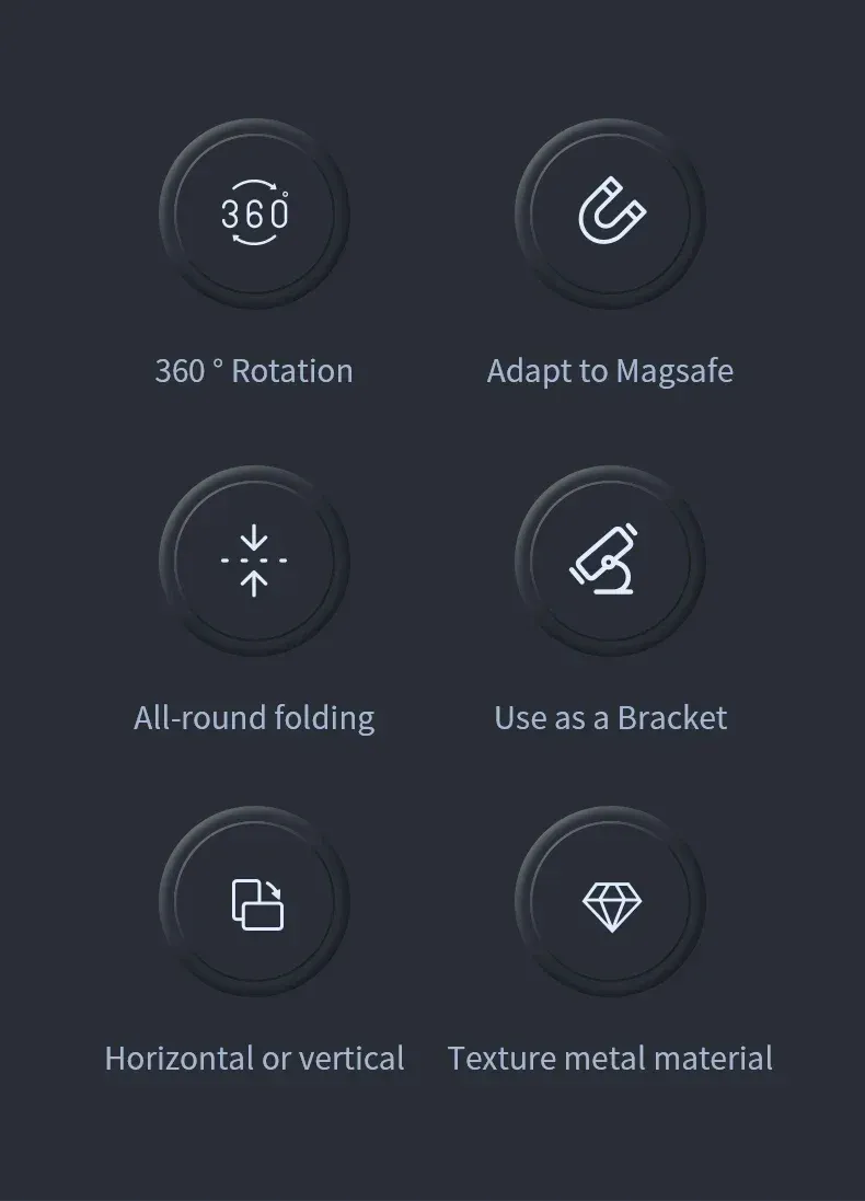 Détail du support magnétique pour téléphone