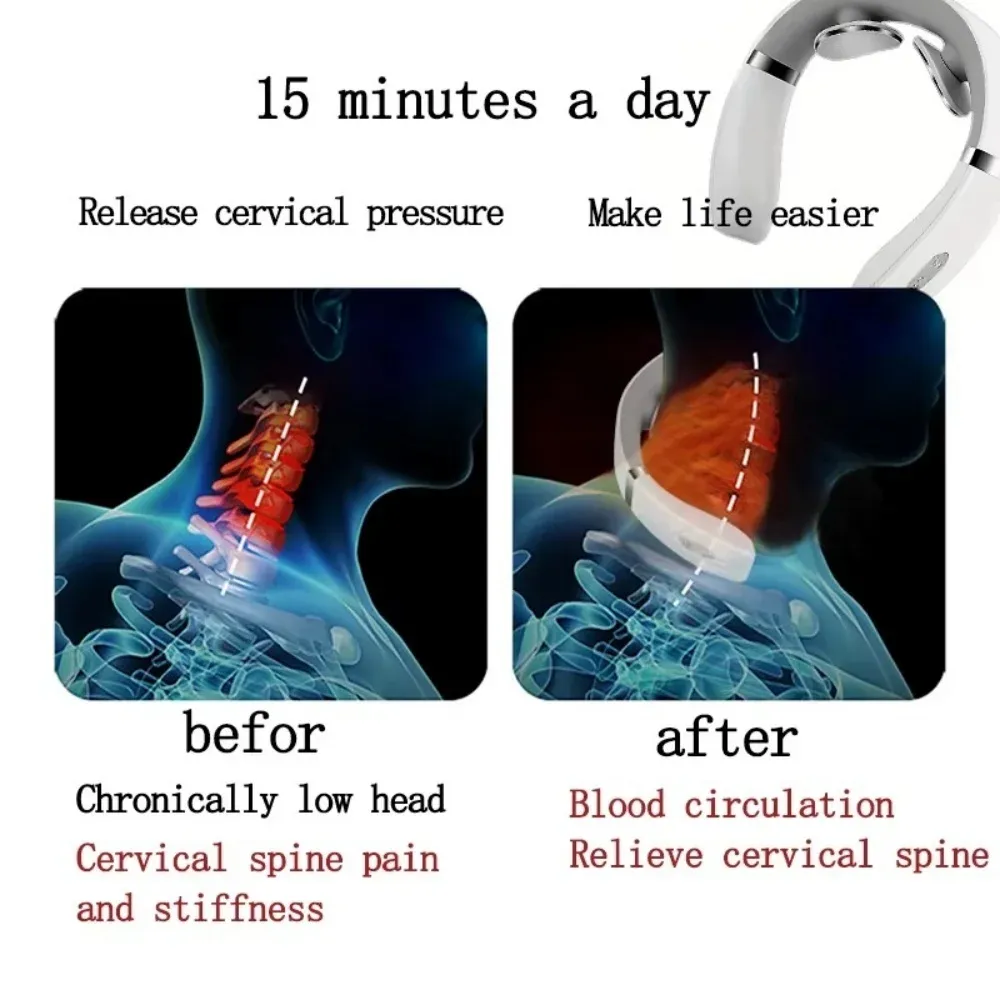 Masseur cervical portable porté au cou