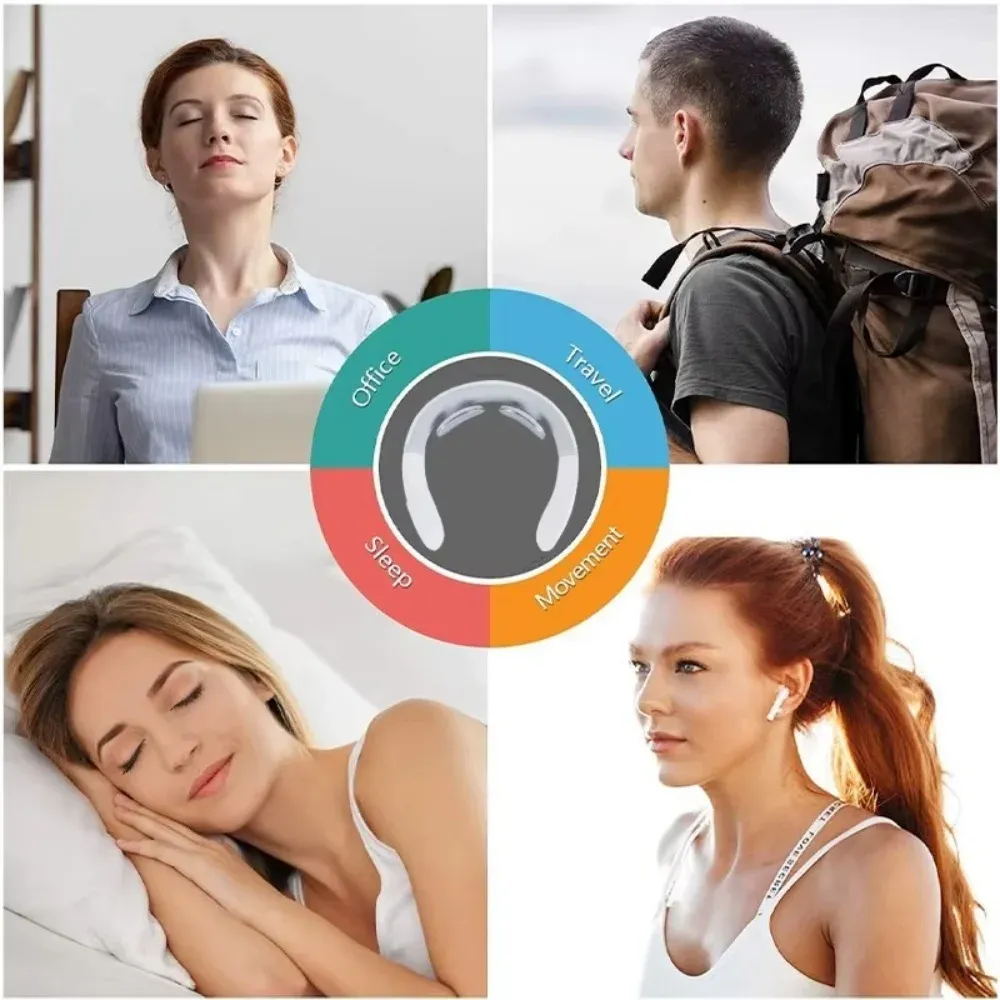 Masseur cervical portable en situation quotidienne