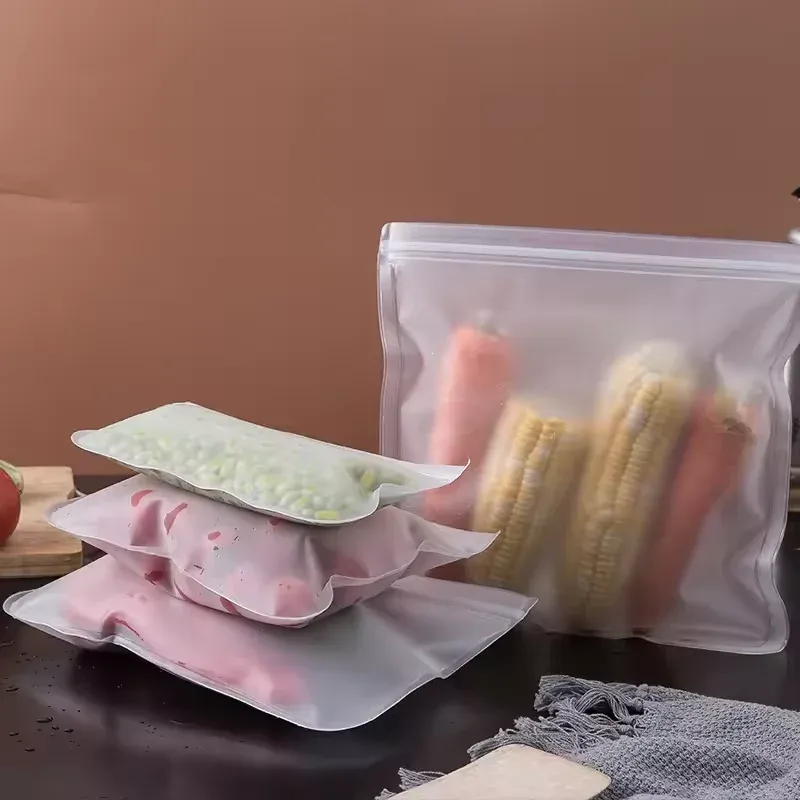 Lot de 5 ou 10 contenants de stockage en silicone de qualité alimentaire, réutilisables, étanches et à fermeture éclair 5