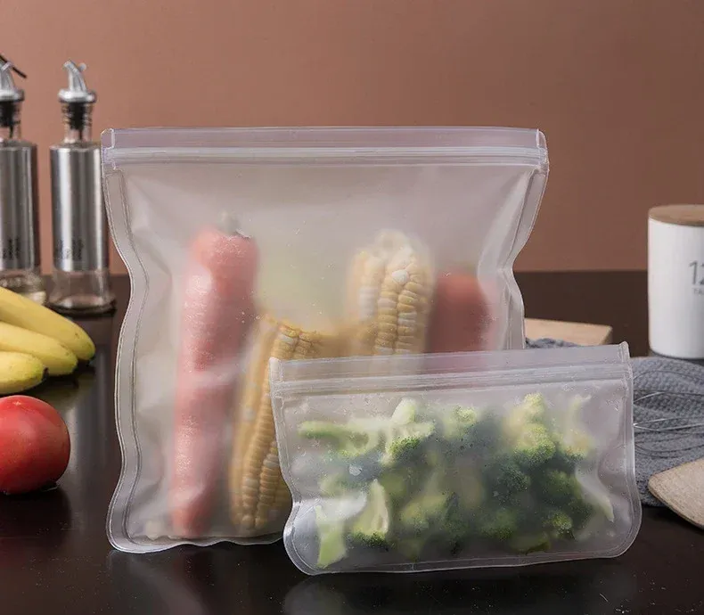 Conservation des aliments avec sacs en silicone