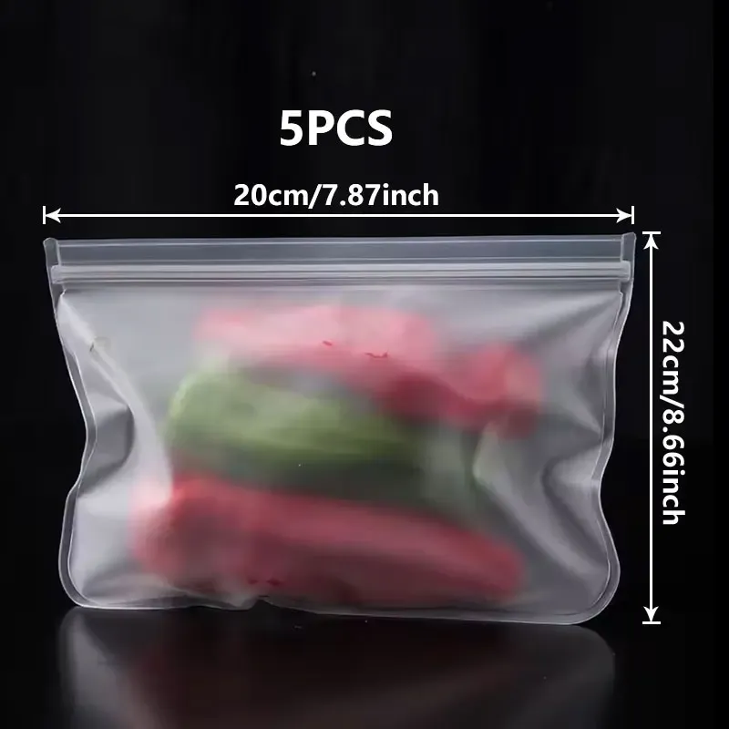 Lot de 5 ou 10 contenants de stockage en silicone de qualité alimentaire, réutilisables, étanches et à fermeture éclair 12