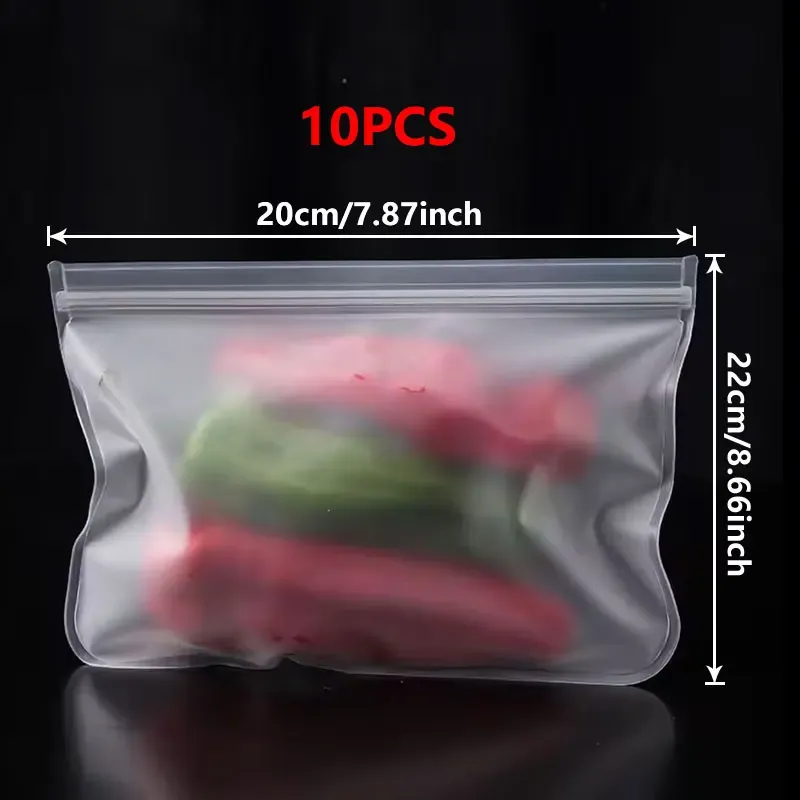 Lot de 5 ou 10 contenants de stockage en silicone de qualité alimentaire, réutilisables, étanches et à fermeture éclair 13