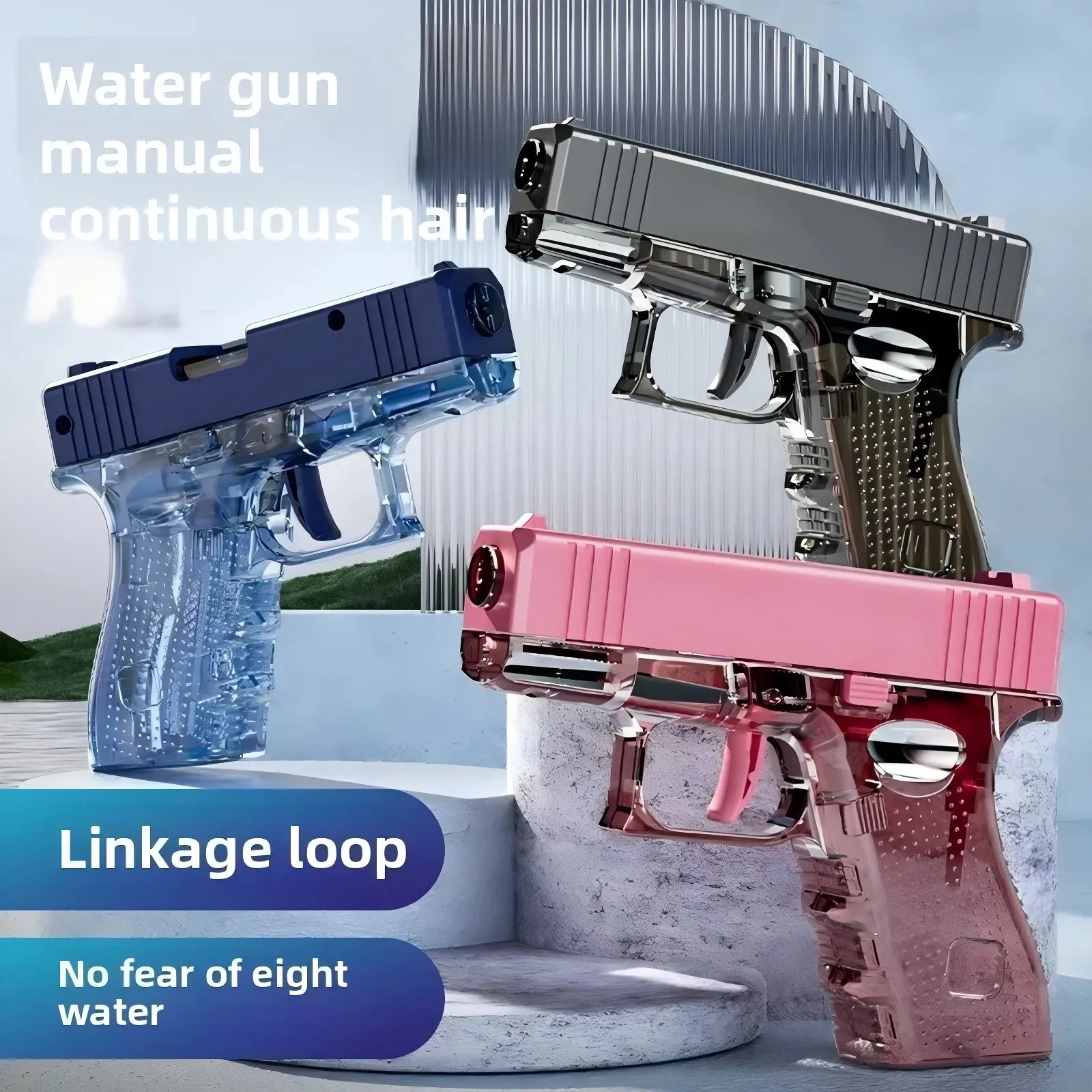 Mini pistolet à eau mécanique à tir continu Desert Eagle, jouet de plage pour l'été 4