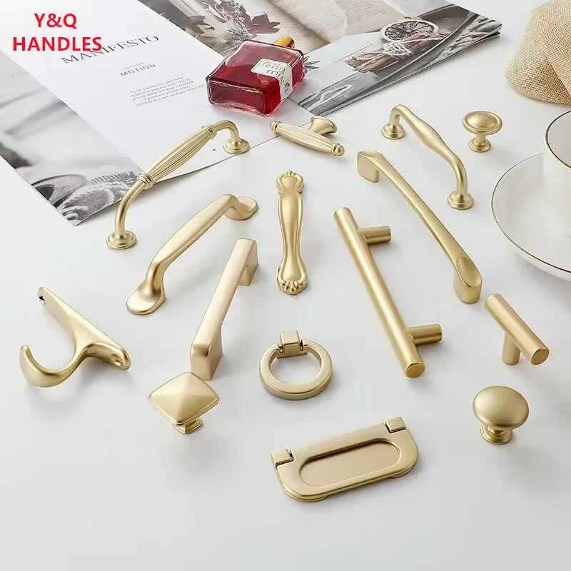 MELFurniture - Bouton de porte doré pour meubles de cuisine, quincaillerie épurée 3