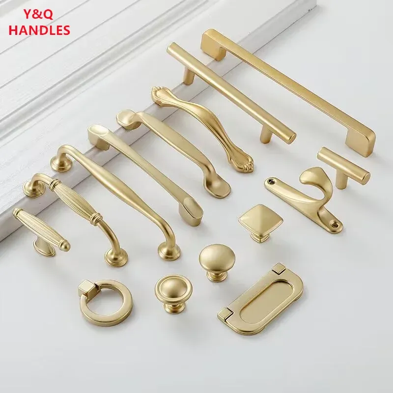 MELFurniture - Bouton de porte doré pour meubles de cuisine, quincaillerie épurée 4