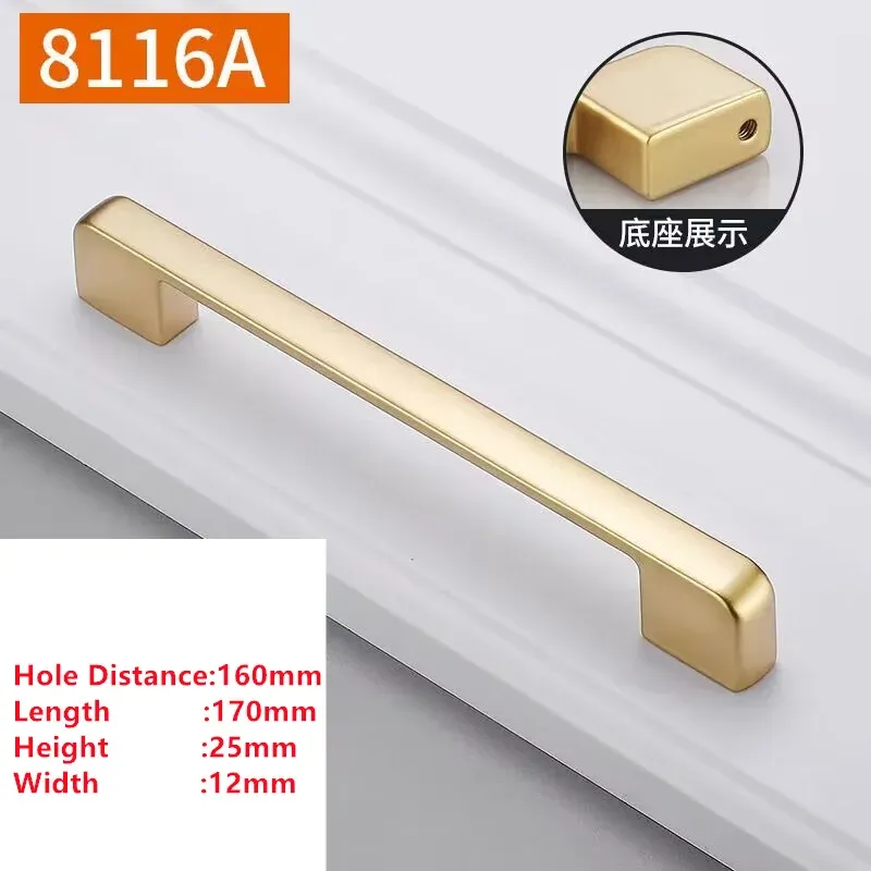MELFurniture - Bouton de porte doré pour meubles de cuisine, quincaillerie épurée 5