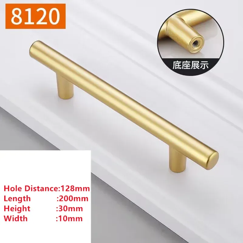MELFurniture - Bouton de porte doré pour meubles de cuisine, quincaillerie épurée 27