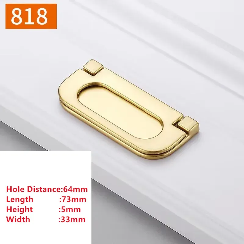 MELFurniture - Bouton de porte doré pour meubles de cuisine, quincaillerie épurée 35