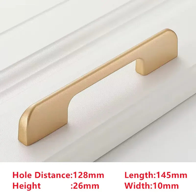 MELFurniture - Bouton de porte doré pour meubles de cuisine, quincaillerie épurée 37
