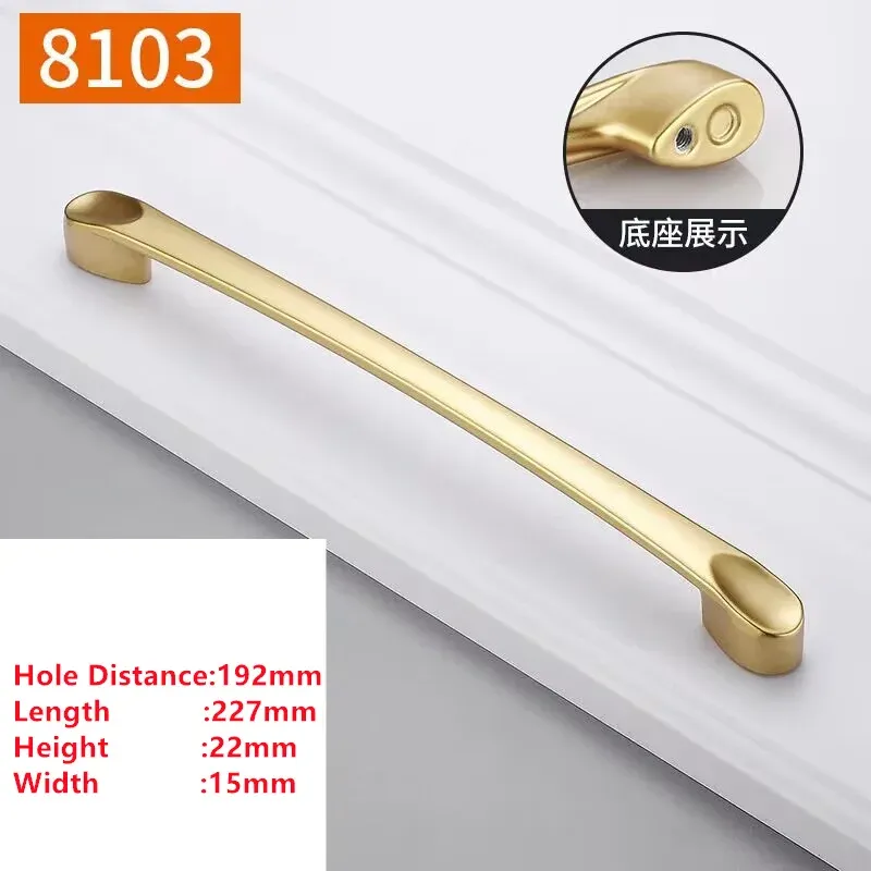 MELFurniture - Bouton de porte doré pour meubles de cuisine, quincaillerie épurée 36