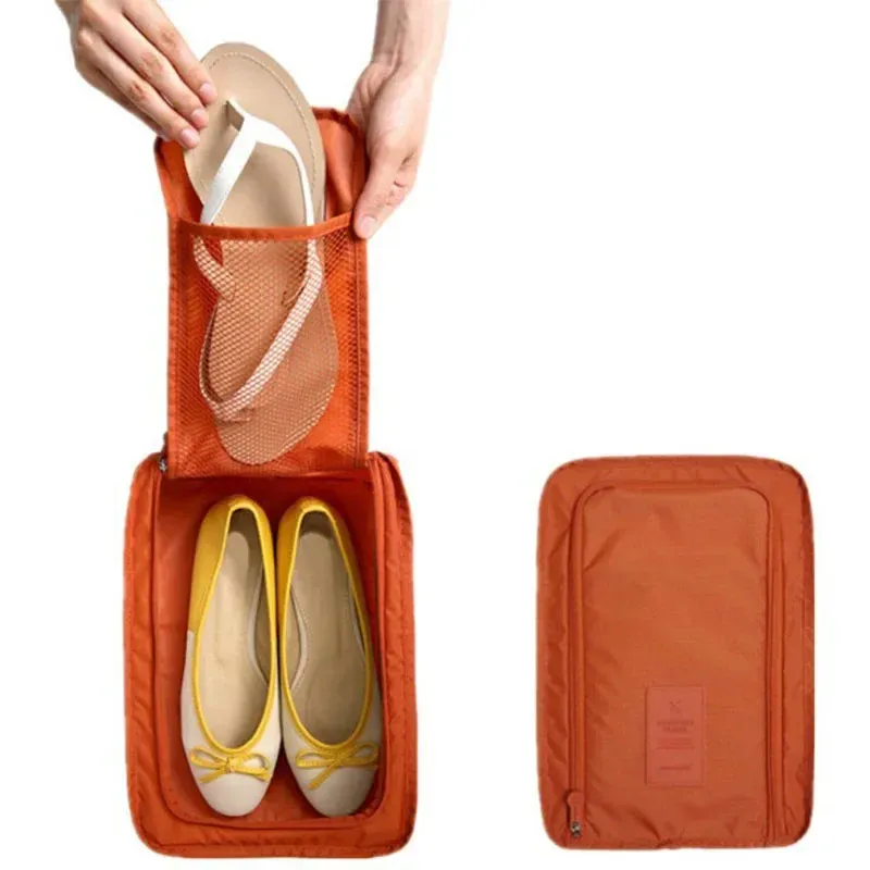 Sac de rangement de voyage portable, sac imperméable, sac respirant pour chaussures, petit sac à chaussures pliable, 6 couleurs 3