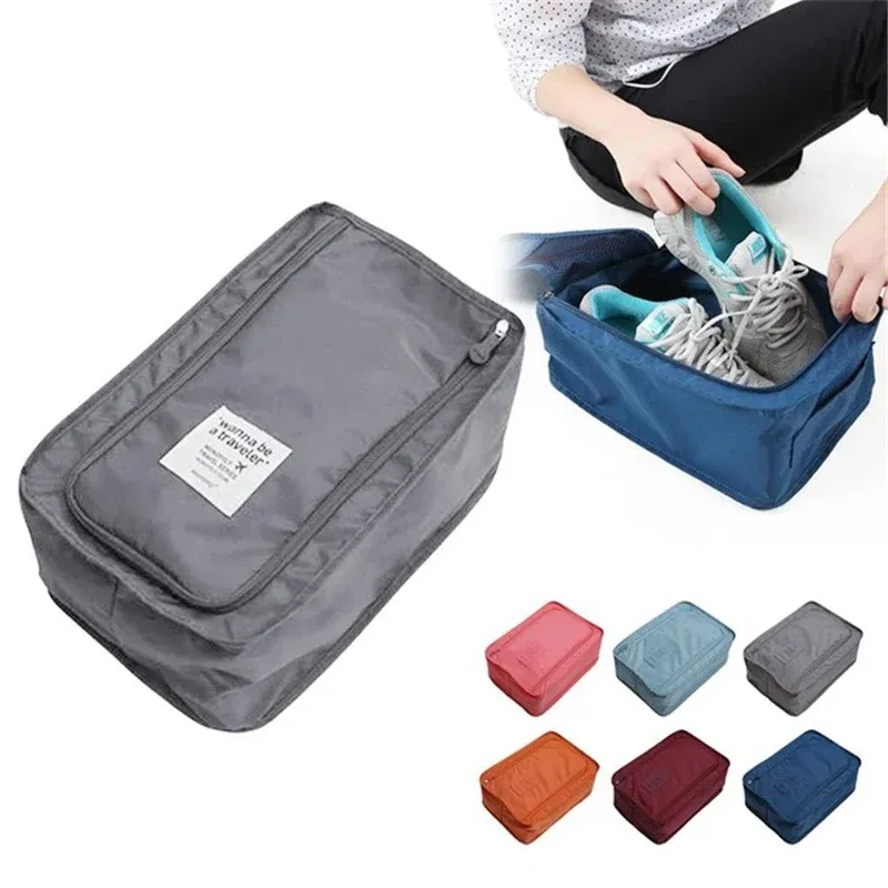 Sac de rangement de voyage portable, sac imperméable, sac respirant pour chaussures, petit sac à chaussures pliable, 6 couleurs