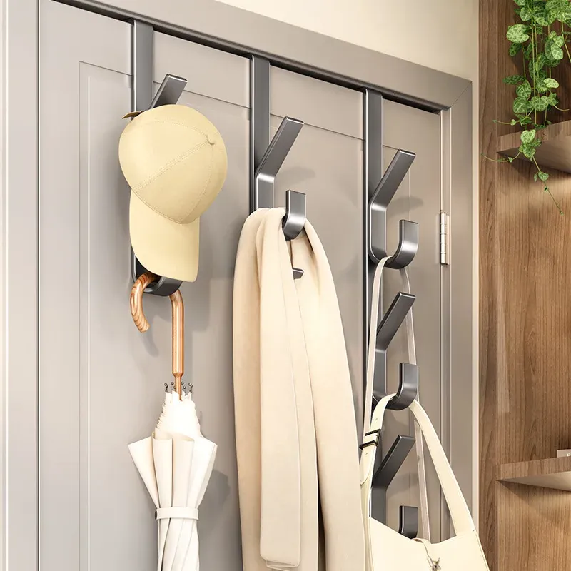 Crochet de porte facile à installer - Porte-manteau en métal robuste pour vêtements, chapeaux et sacs - Design compact, idéal pour la chambre à coucher - Image 1