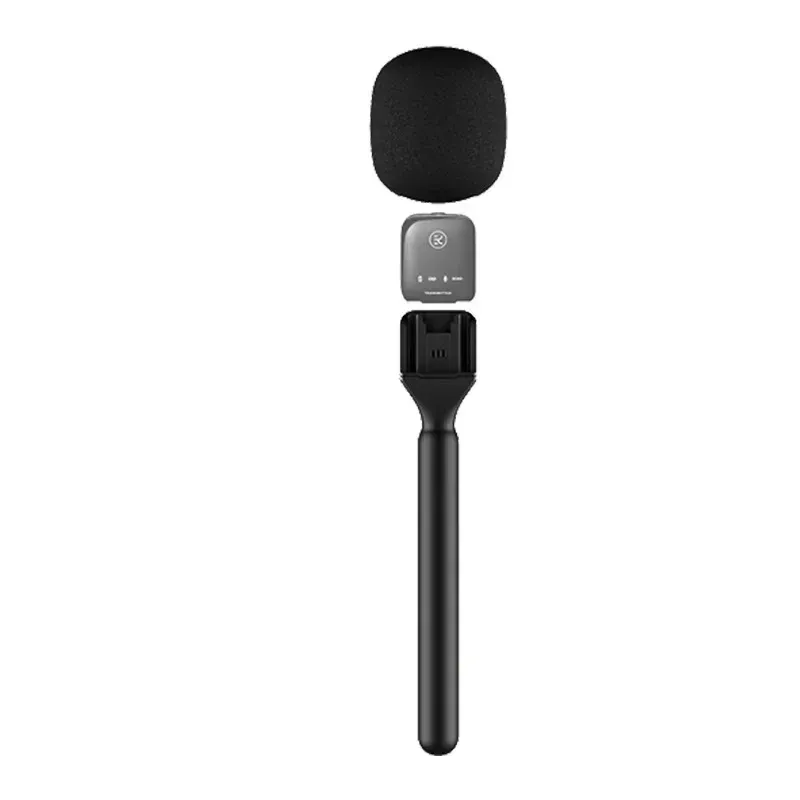 Adaptateur portable pour microphone d'interview sans fil avec bonnette anti-vent, compatible Rode GO II et DJI Mic 1/2, microphone-cravate sans fil 5