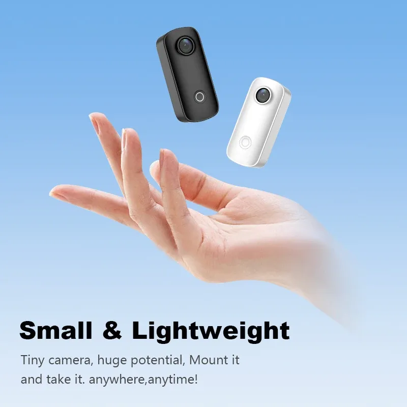 SJCAM C100 Plus Caméra d'action 4K avec stabilisation électronique, Wi-Fi 2.4 GHz, étanche jusqu'à 30 m, avec boîtier, coloris noir et blanc 3