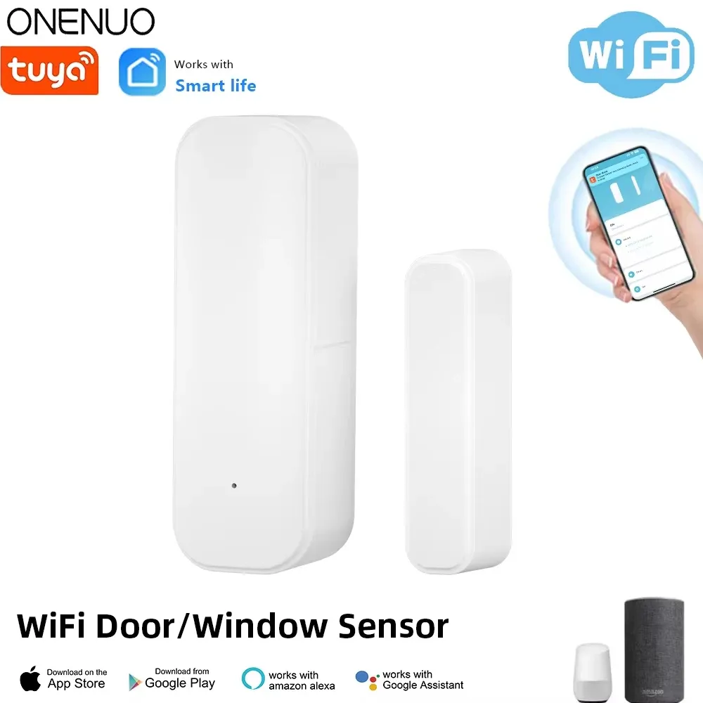 Capteur de porte et fenêtre Wi-Fi Tuya, compatible Alexa et Google Home - Image 1