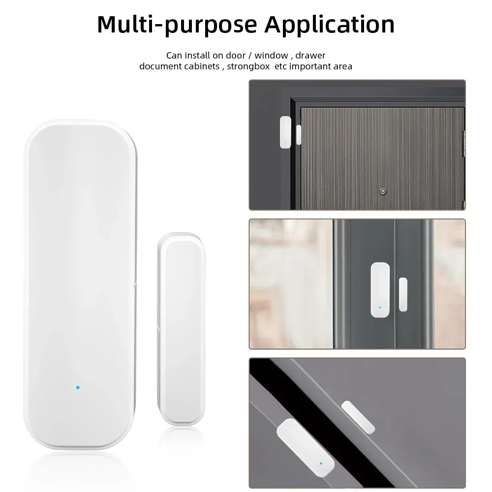 Capteur de porte et fenêtre Wi-Fi Tuya, compatible Alexa et Google Home 4