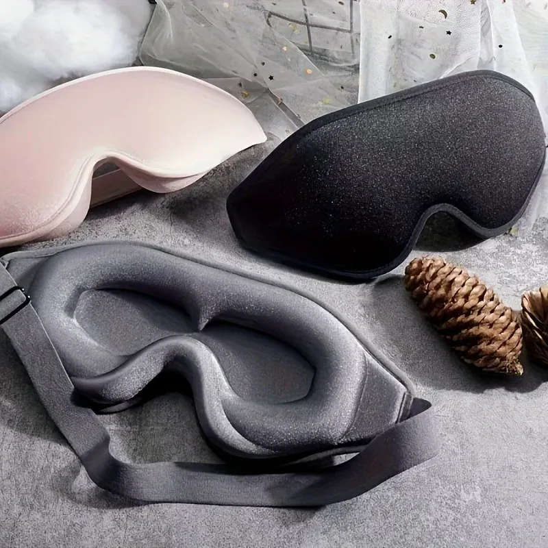 Masque de sommeil 3D confortable et respirant avec coussinet nasal, cache-yeux réglable pour dormir, voyager et faire la sieste, occultant