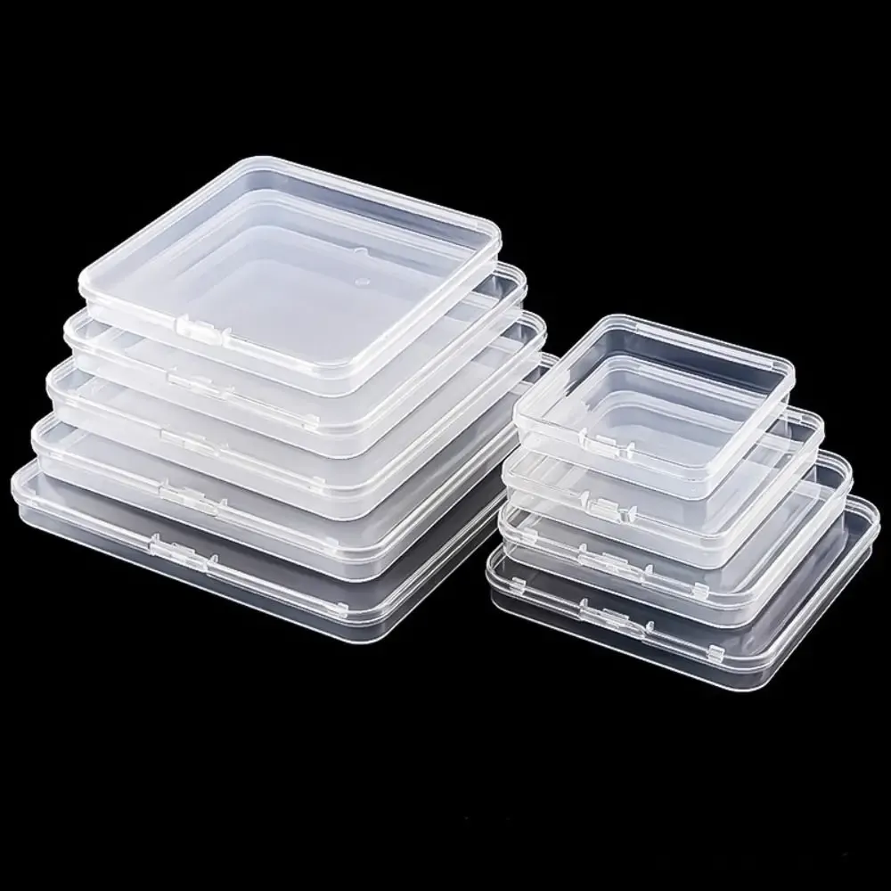 Boîte de rangement carrée en plastique transparent et durable pour perles, bijoux et petits articles 3