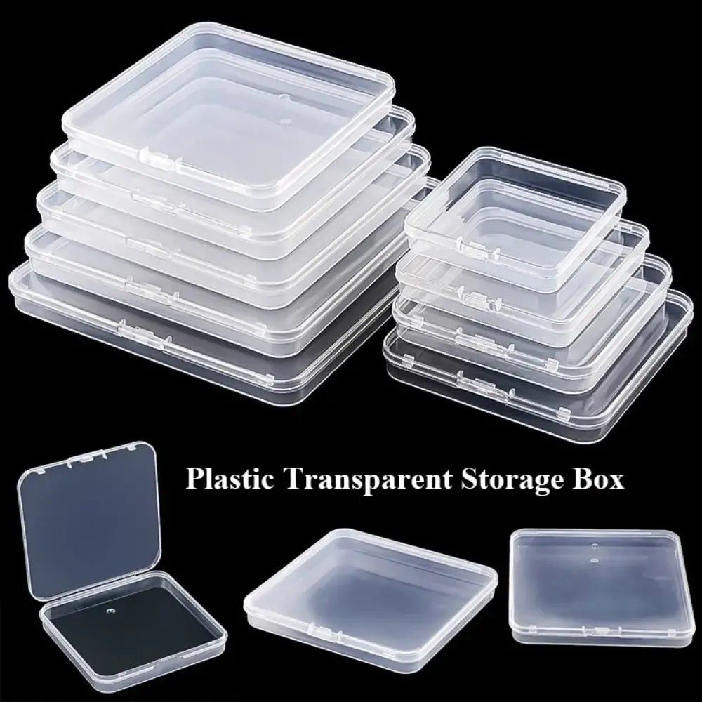 Boîte de rangement carrée en plastique transparent et durable pour perles, bijoux et petits articles 4
