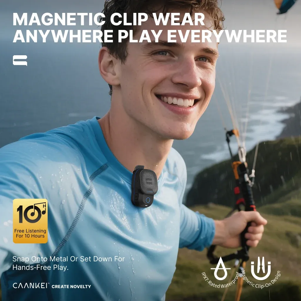 Détail du design du haut-parleur portable