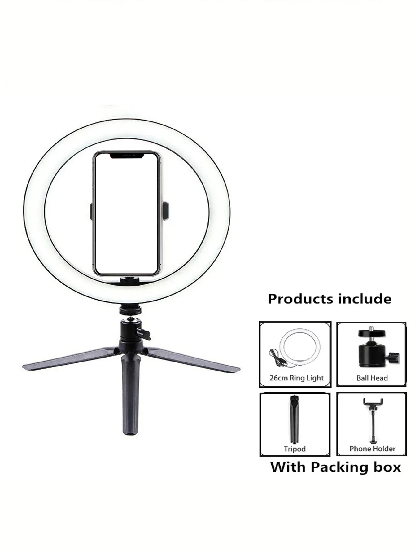 Anneau lumineux 26 cm avec trépied 7