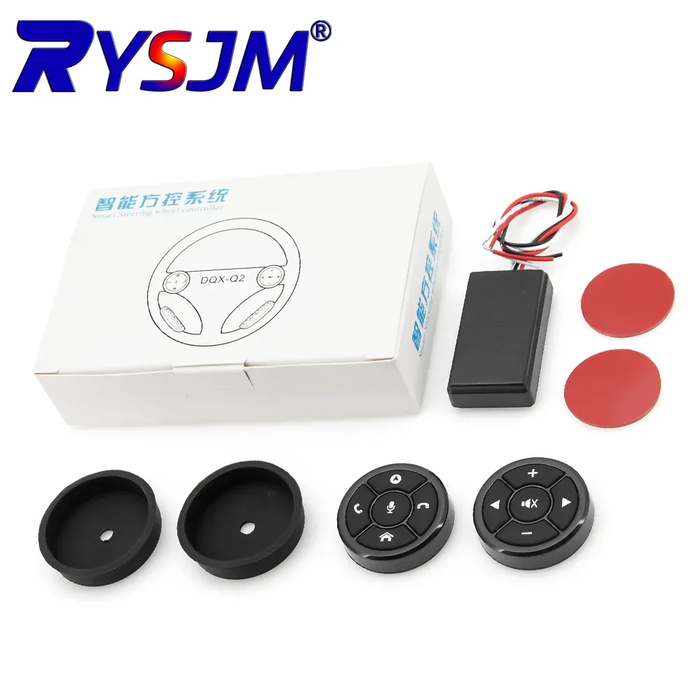 Télécommande sans fil à 10 touches pour volant de voiture, compatible autoradio, lecteur DVD, GPS et unité centrale multimédia