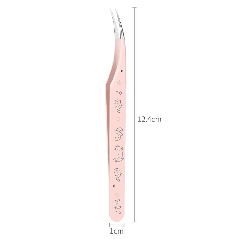 Pince à épiler incurvée en acier inoxydable, haute précision, pour faux cils, antistatique 6