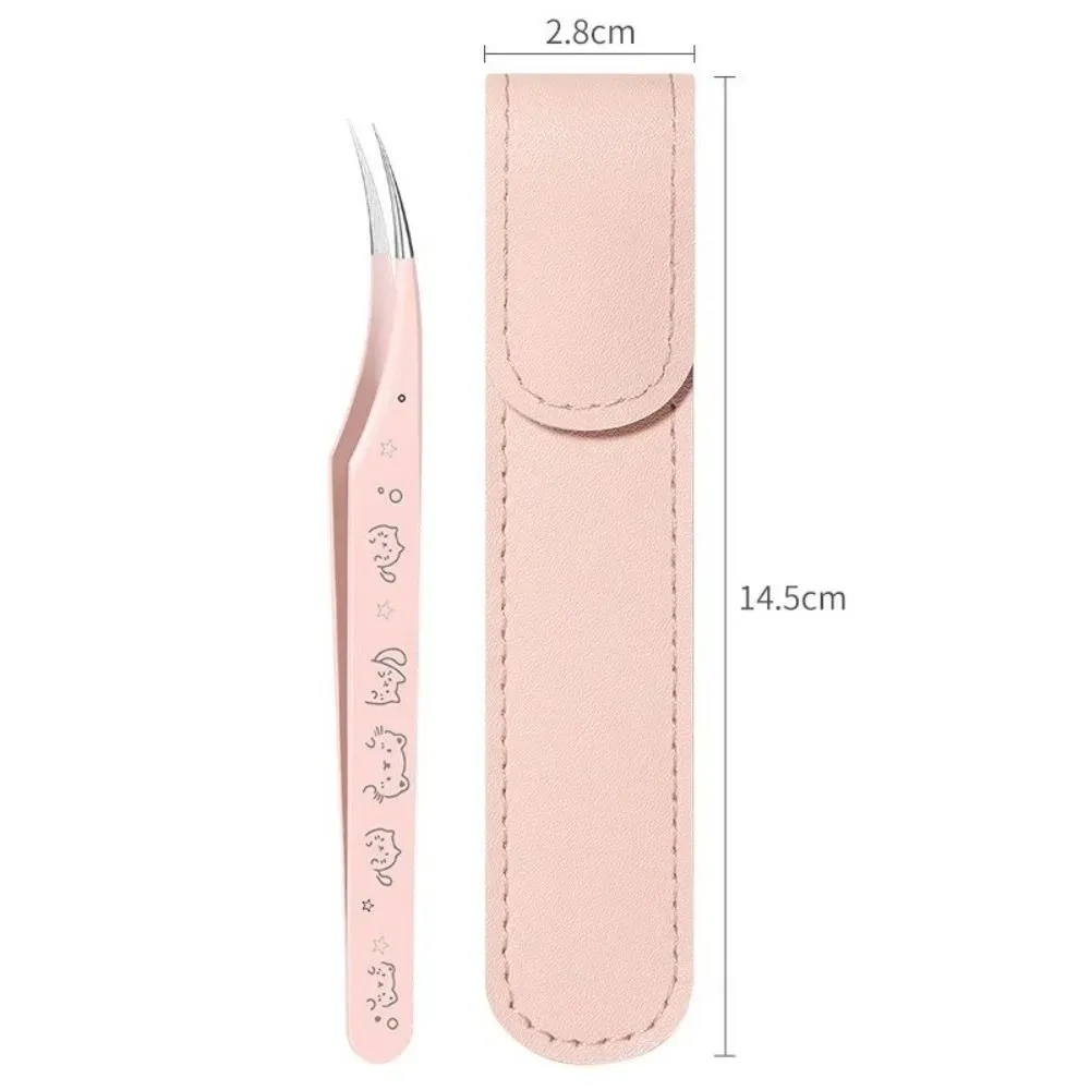 Pince à épiler incurvée en acier inoxydable, haute précision, pour faux cils, antistatique 8