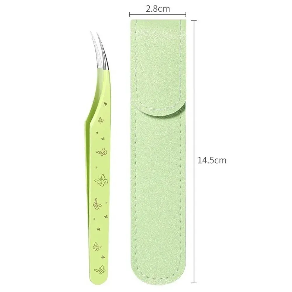 Pince à épiler incurvée en acier inoxydable, haute précision, pour faux cils, antistatique 10